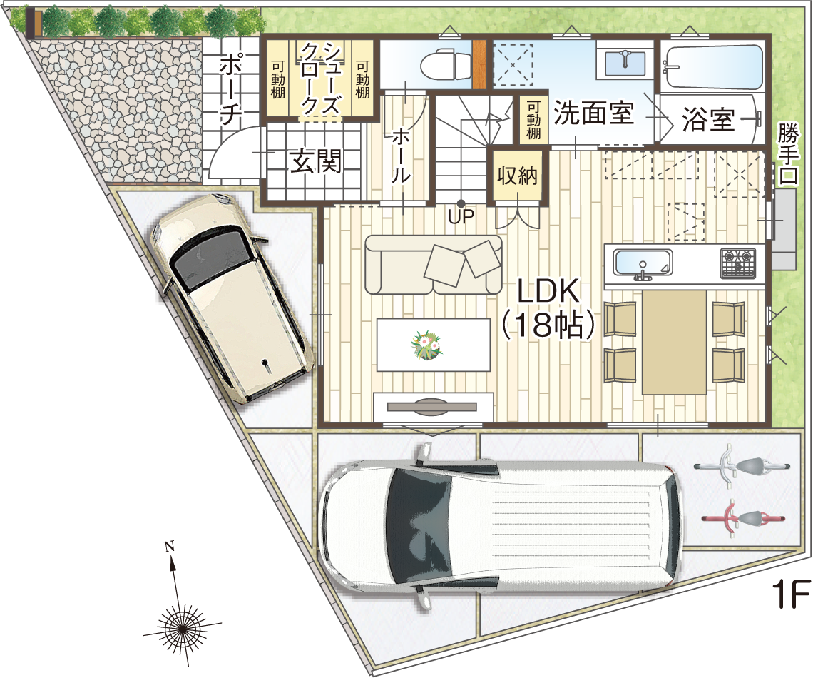 藤井寺市道明寺6丁目の12号地参考プラン1F