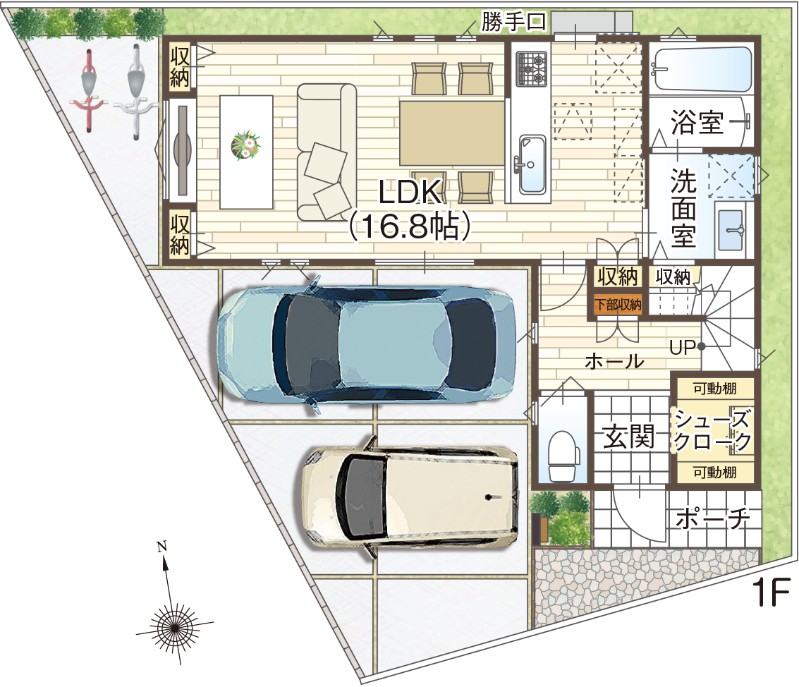 藤井寺市道明寺6丁目の12号地参考プラン2の1F