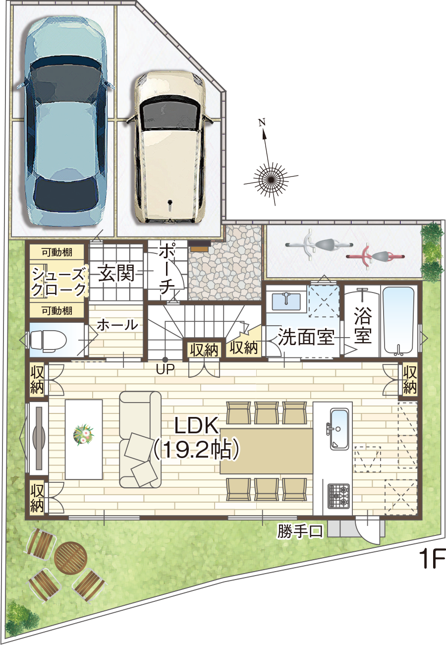 藤井寺市道明寺6丁目の9号地参考プラン1F