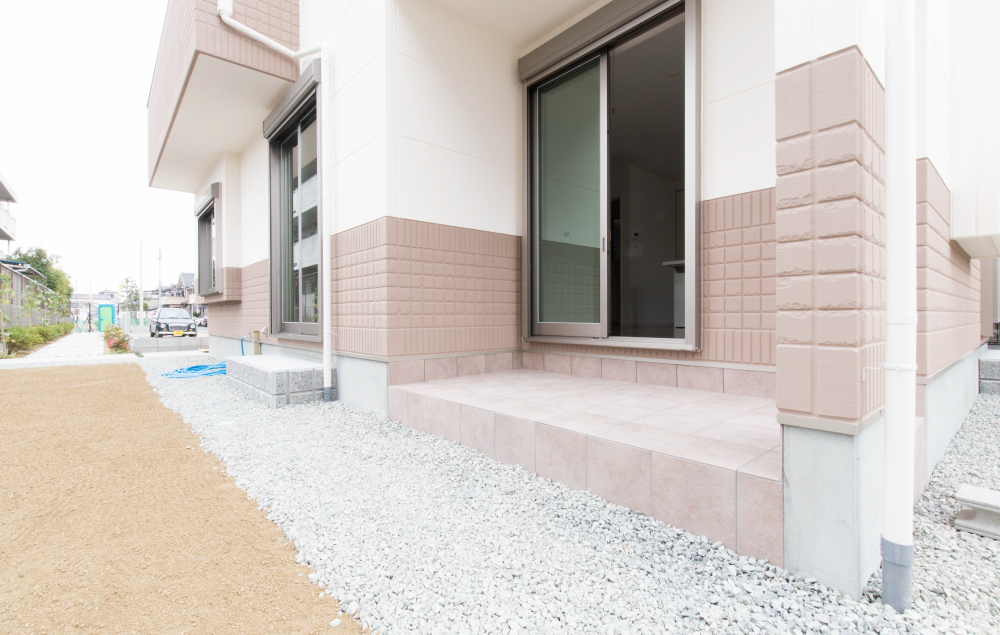 新築一戸建てリビング外観施工例