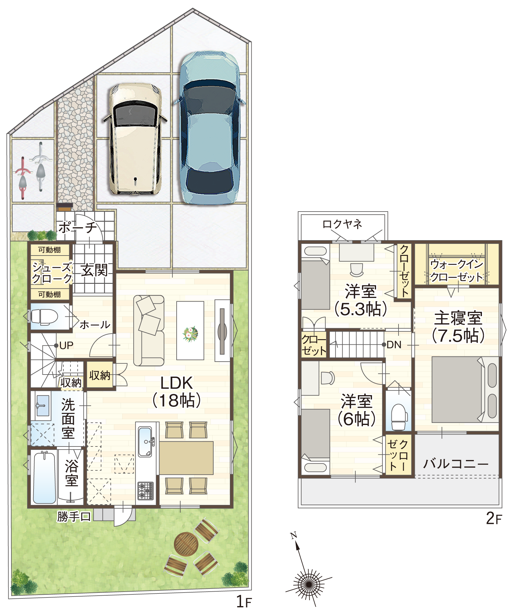 藤井寺市道明寺6 2号地参考プラン間取り