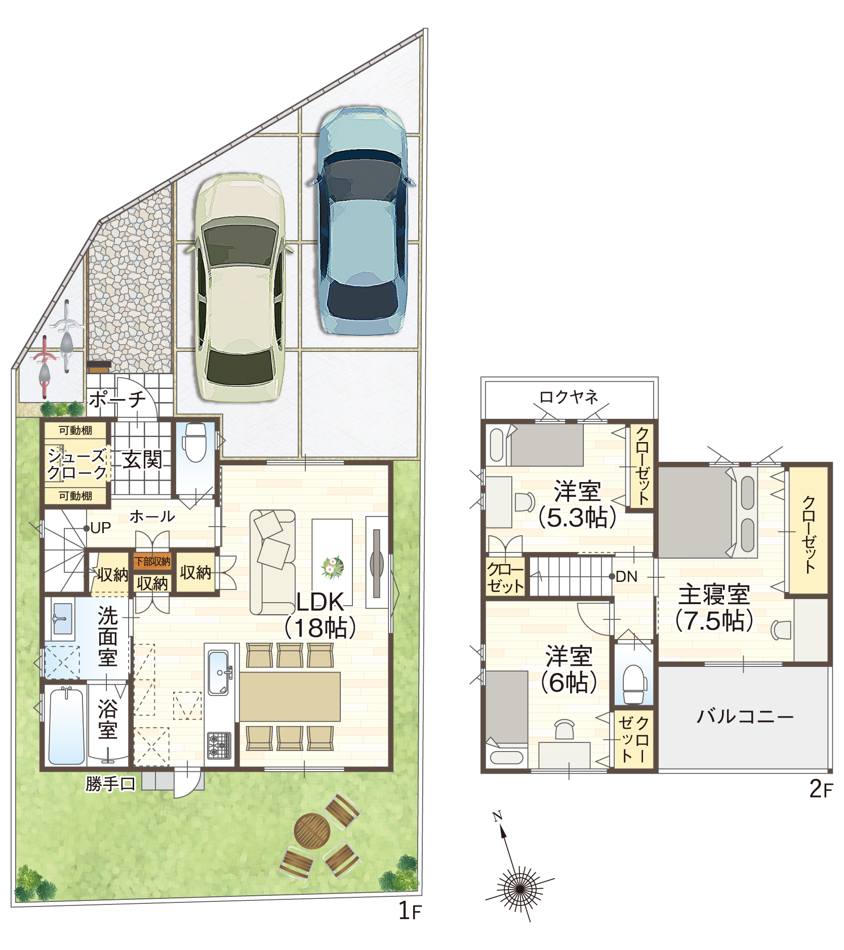藤井寺市道明寺6 4号地参考プラン間取り