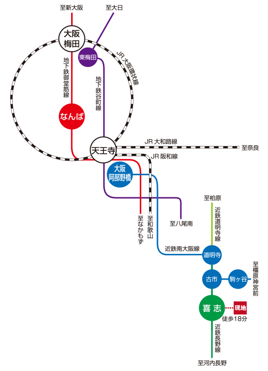 羽曳野市広瀬　路線図