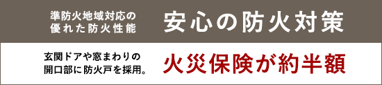 安心の防火対策　火災保険が約半額