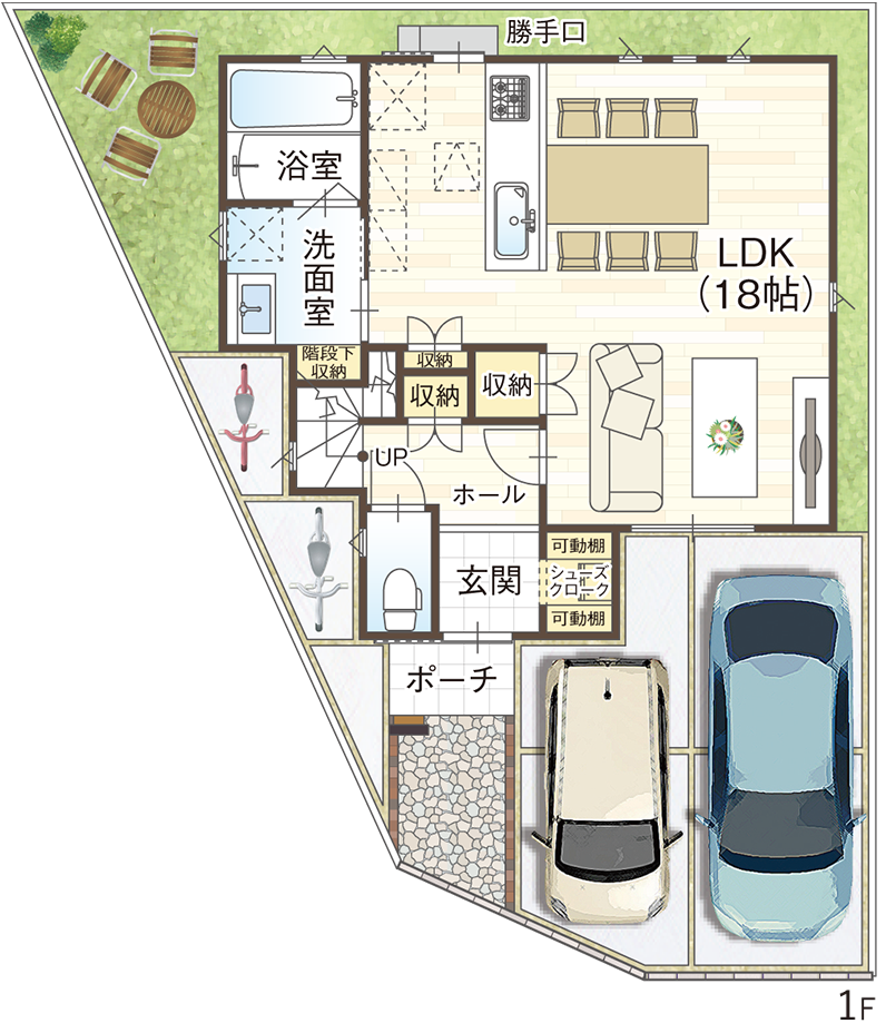 藤井寺市沢田の1号地参考プラン1F
