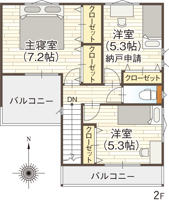 藤井寺市沢田の5号地参考プラン2F