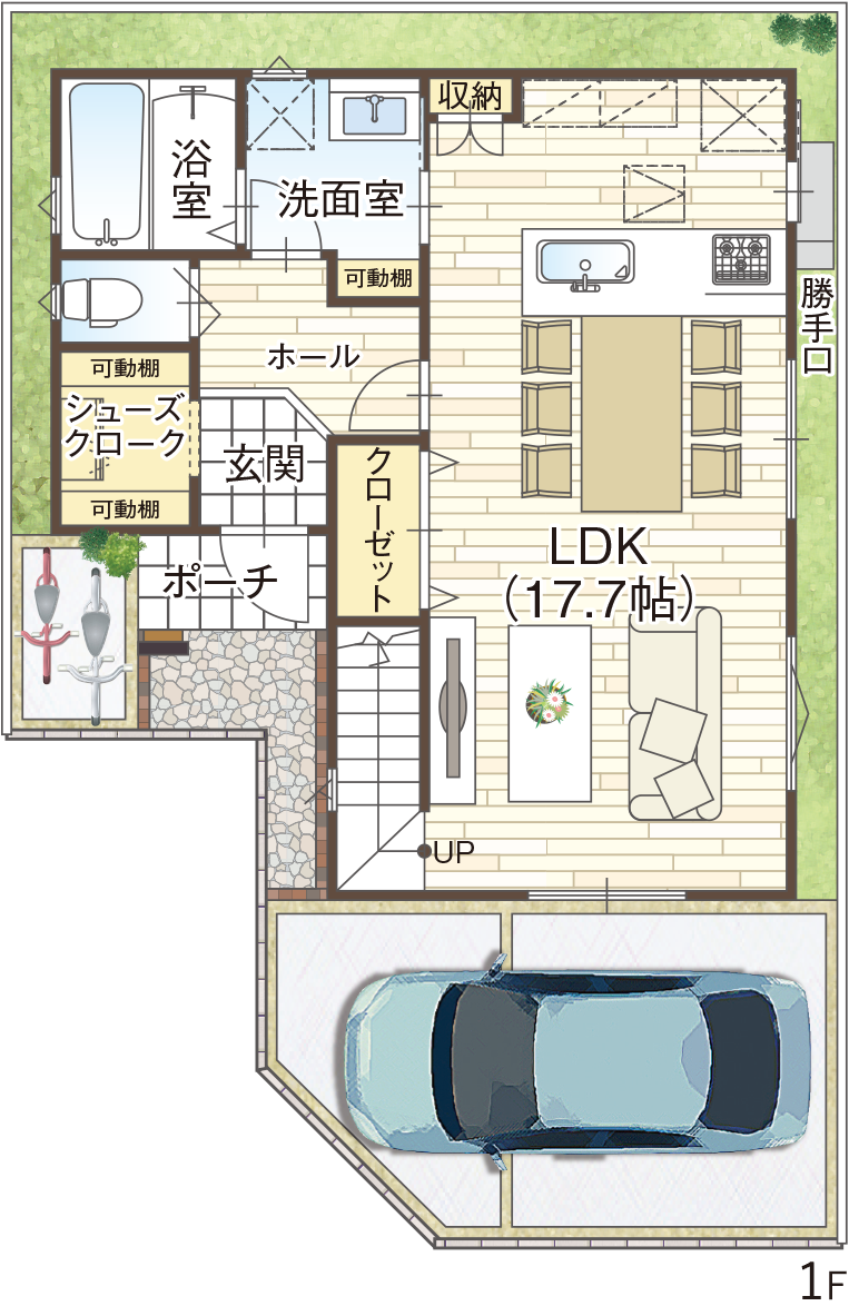 藤井寺市沢田の5号地プラン1F
