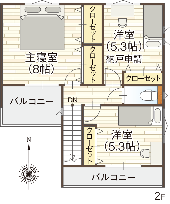 藤井寺市沢田の5号地プラン2F