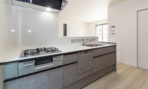 現地1号地モデルハウスのLDK施工例