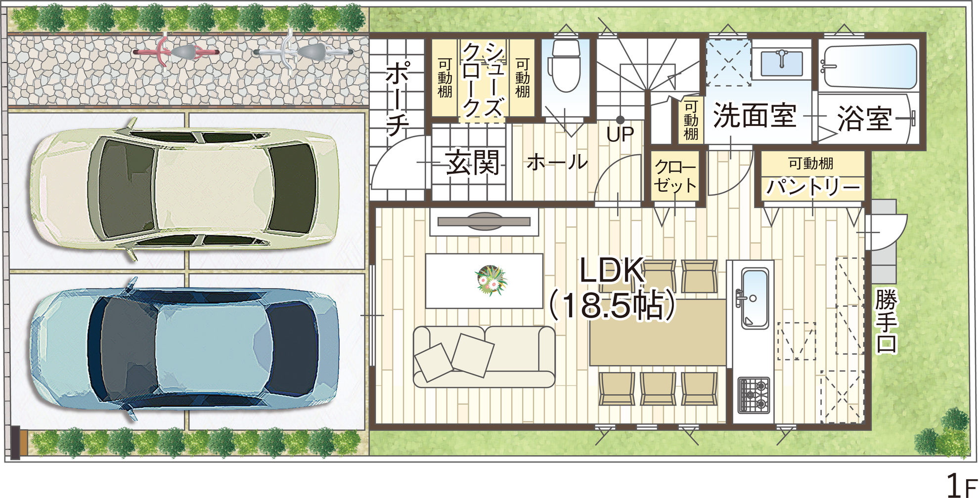 6号地1階間取り