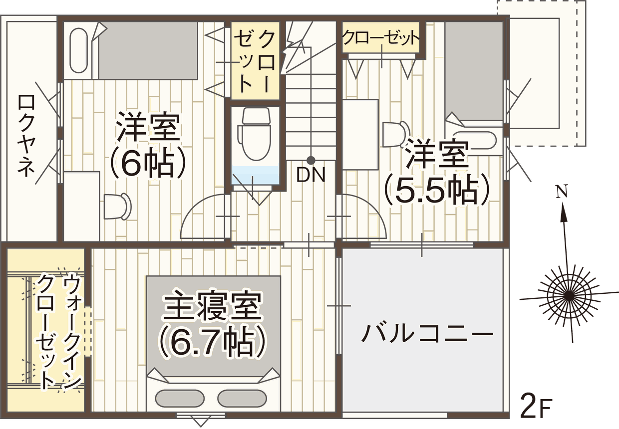 6号地2階間取り